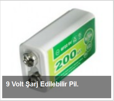 9 Volt Şarj Edilebilir Pil