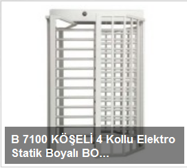 B 7100 KÖŞELİ 4 Kollu Elektro Statik Boyalı BOY Turnikesi