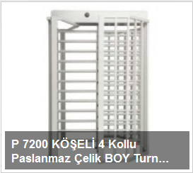 P 7200 KÖŞELİ 4 Kollu Paslanmaz Çelik BOY Turnikesi